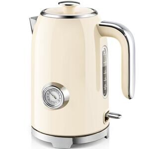 SUSTEAS Electric Kettle 57oz Hot Tea Kettle Water Boiler Thermometer Beige FAST!